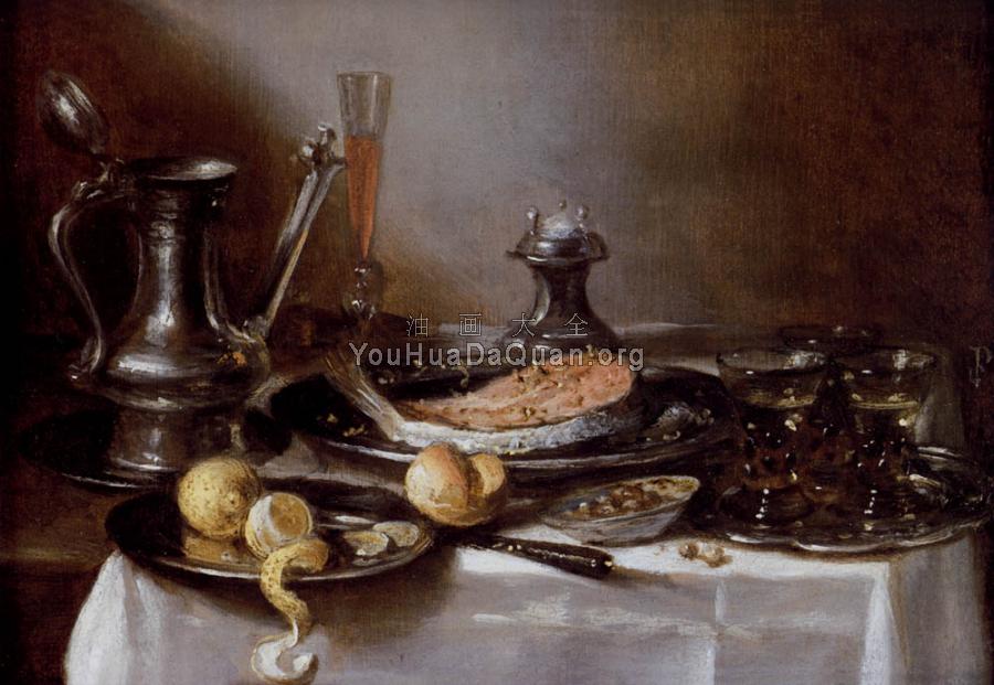 A Still Life With A Jan-Steen Jug - 彼得·克莱兹